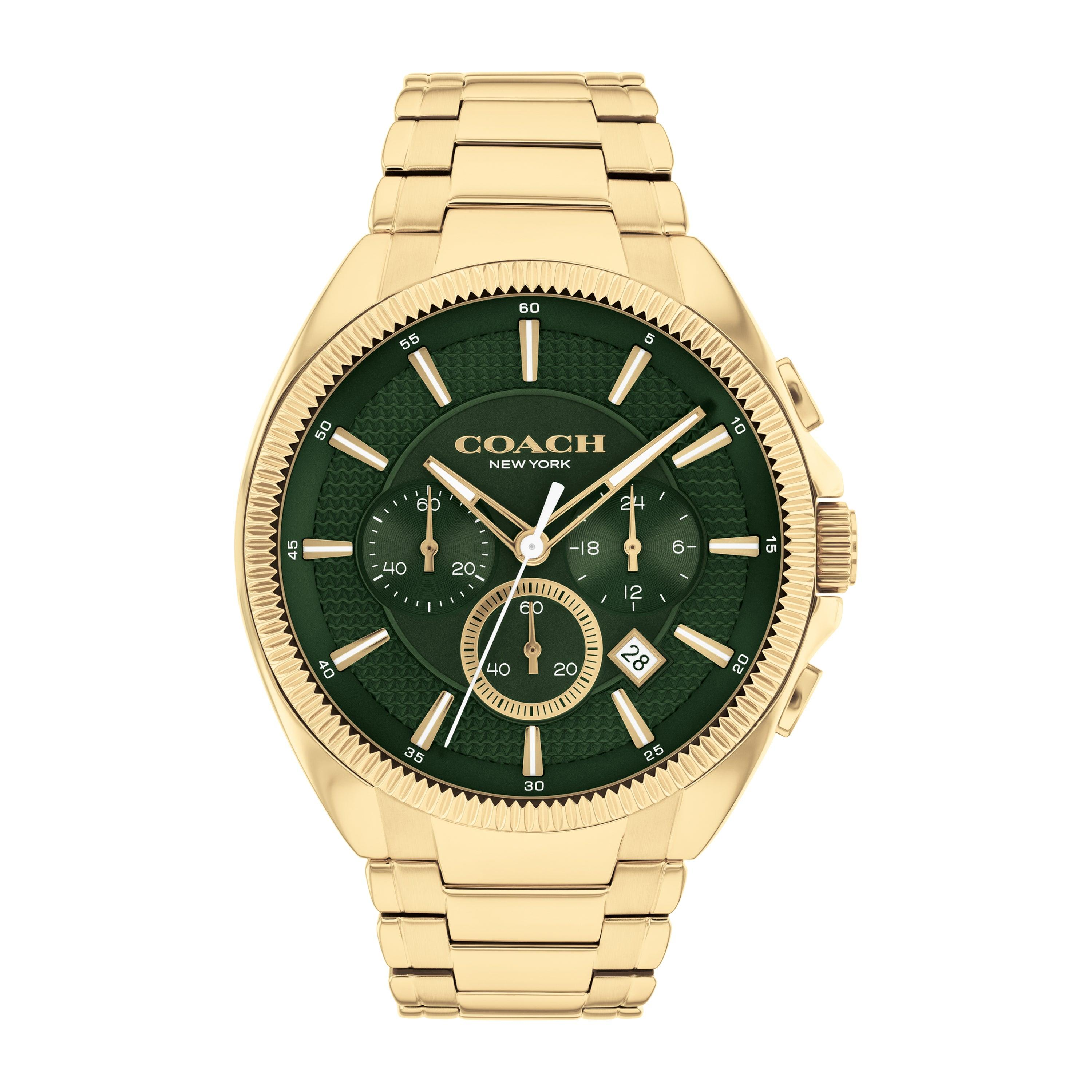 高い信頼 厚い信頼 Fingerhut - Coach Men's Jackson Green Dial Goldtone ルアー用品