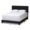 Baxton Studio Brookfield Fabric Upholstered Grid-Tufting Bed Frame- Queen