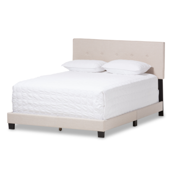 Baxton Studio Hampton Fabric Upholstered Bed Frame - Queen