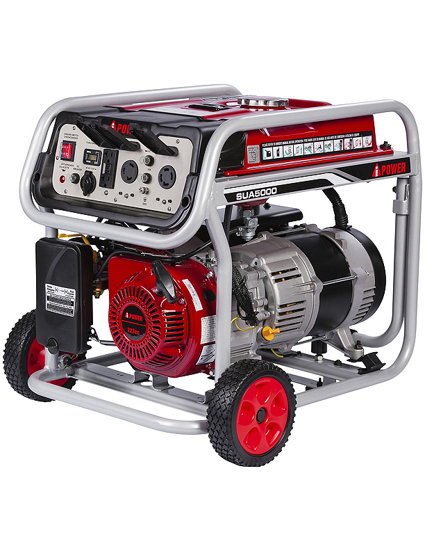 A-iPower SUA5000 generator with 5000 peak watts, 4250 running watts, and mobility kit A-iPower SUA5000 generator with 5000 peak watts, 4250 running watts, and mobility kit