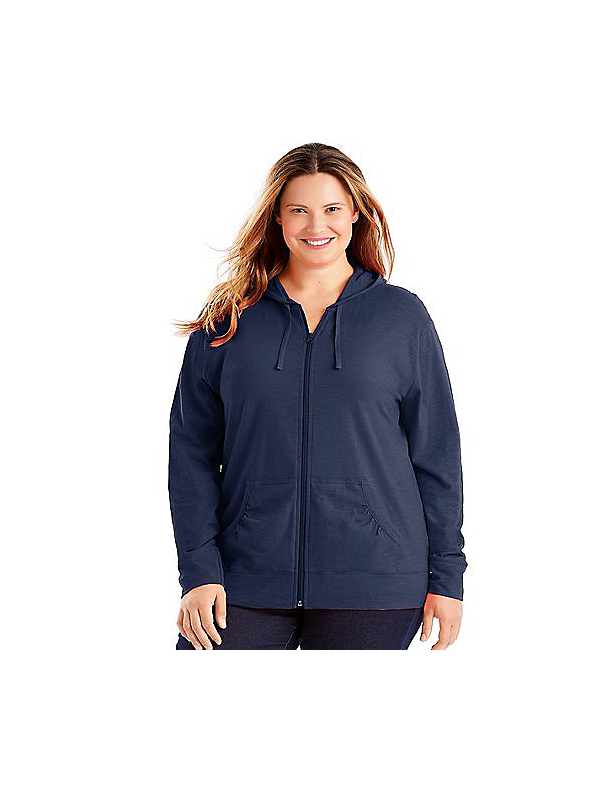 Fingerhut Just My Size Women s Slub Cotton Full Zip Hoodie