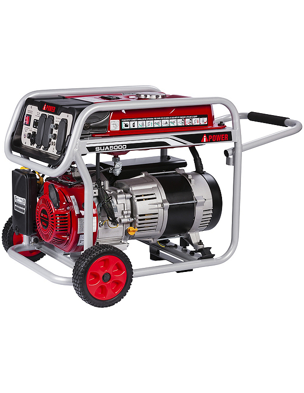 A-iPower SUA5000 generator with 5000 peak watts, 4250 running watts, and mobility kit A-iPower SUA5000 generator with 5000 peak watts, 4250 running watts, and mobility kit