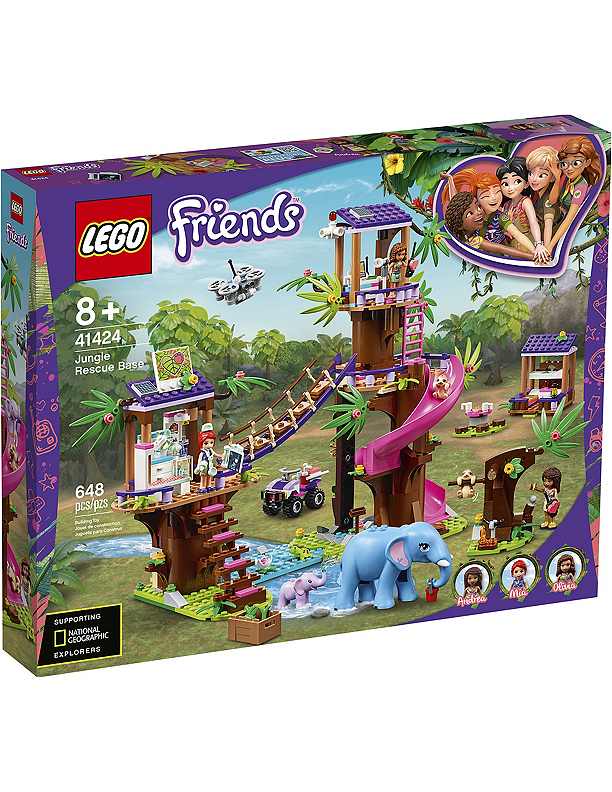 Lego friends jungle rescue base animal toy featuring a jungle tree sanctuary 41424 hotsell