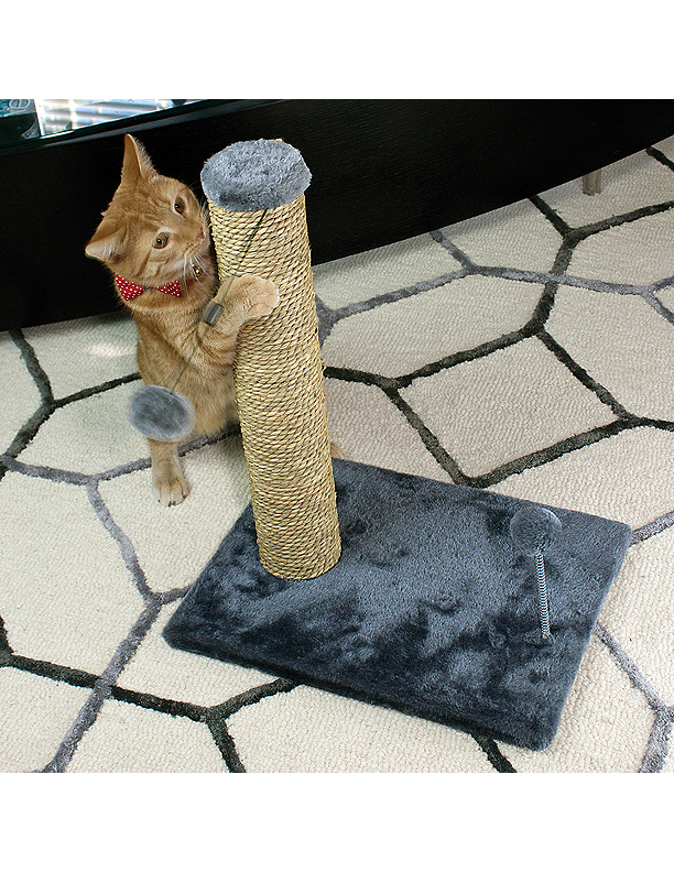 Fingerhut Cat Craft 20 Seagrass Scratching Post with Spring Toy