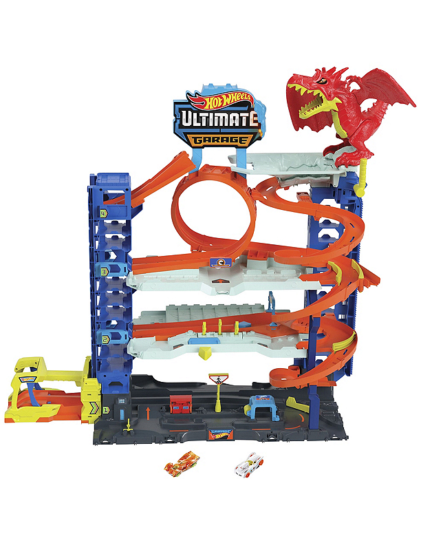 Fingerhut Hot Wheels City Ultimate Garage Playset with 2 Die Cast Cars and Storage for 50 Cars