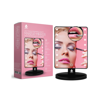 Pursonic Pursonic LED Dimmable Touch Vanity Makeup Mirror with Detachable 5X Mirror in Black Pursonic Pursonic LED Dimmable Touch Vanity Makeup Mirror with Detachable 5X Mirror in Black