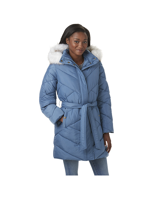 Larry levine long puffer coat hotsell