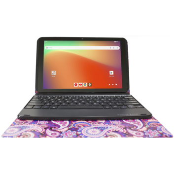 Visual Land Prestige Elite 10QH 10.1" HD MediaTek 2GB Memory 64GB Flash Storage Android Tablet with Keyboard/Case - Paisley