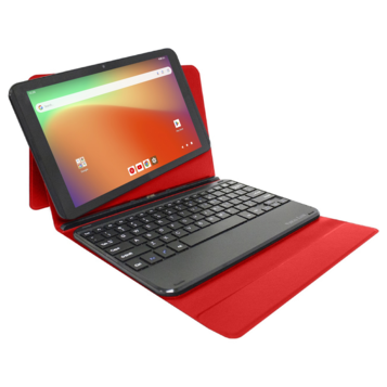 Visual Land Prestige Elite 10QH 10.1" HD MediaTek 2GB Memory 64GB Flash Storage Android Tablet with Keyboard/Case – Red