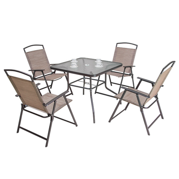 5-Pc. Patio Dining Set with Folding Chairs