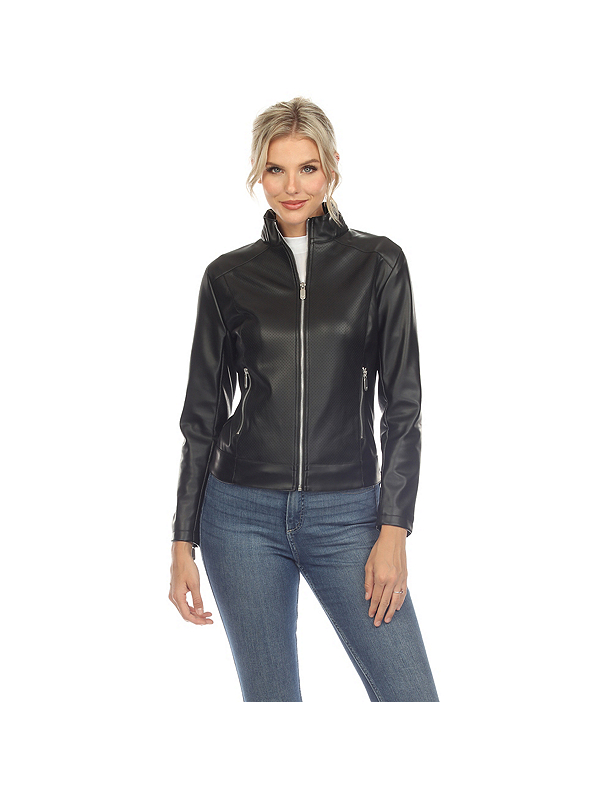 Fingerhut - White Mark Women's Classic Biker Faux Leather Jacket