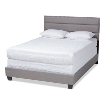 Baxton Studio Hampton Fabric Upholstered Bed Frame - Queen