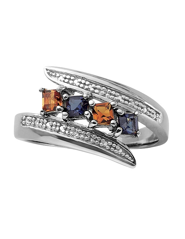 Fingerhut Sterling Silver Mothers Birthstone Princess Ring