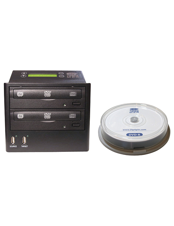 Fingerhut - ZipSpin DVD/CD/USB Duplicator with DVD-R Discs