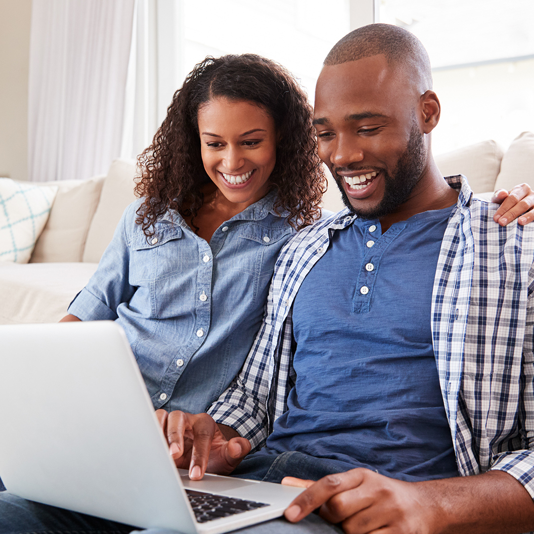 a couple at the computer