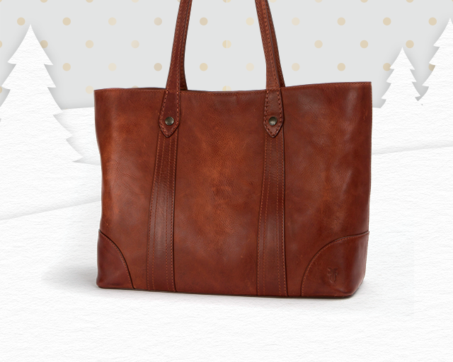 brown leather handbag