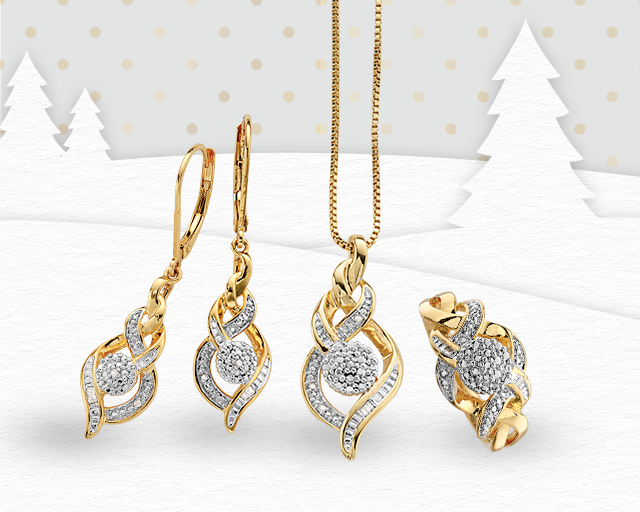 gold and diamond jewelry set