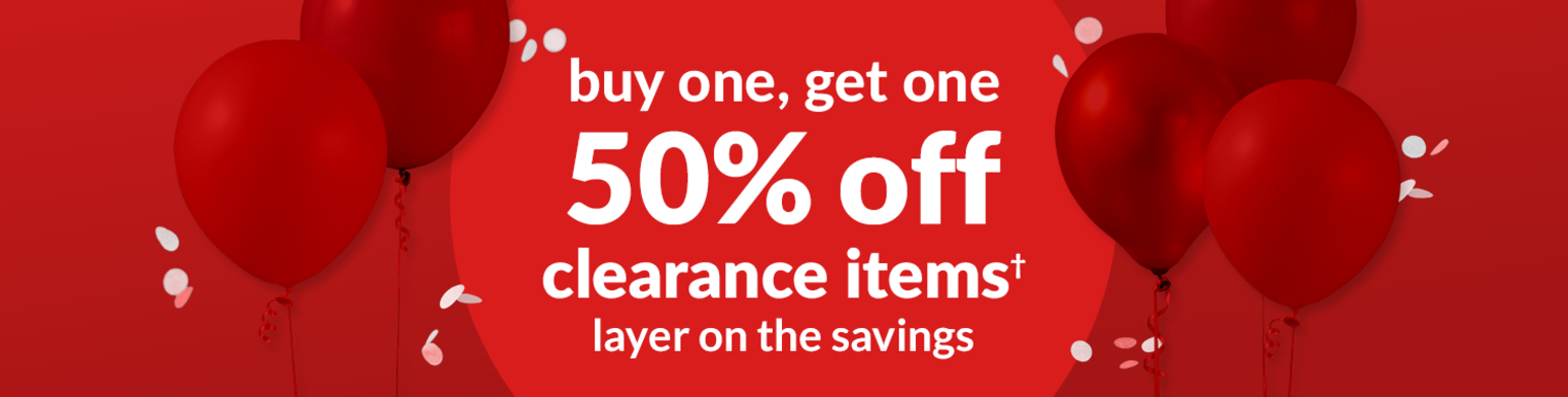 BOGO 50% off clearance items