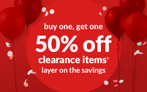 BOGO 50% off clearance items