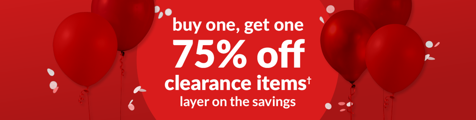 BOGO 75% off Clearance items