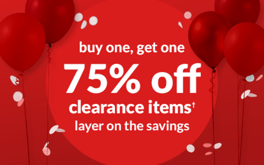 BOGO 75% off Clearance items