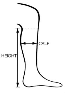 width of calf circumference, height of shaft